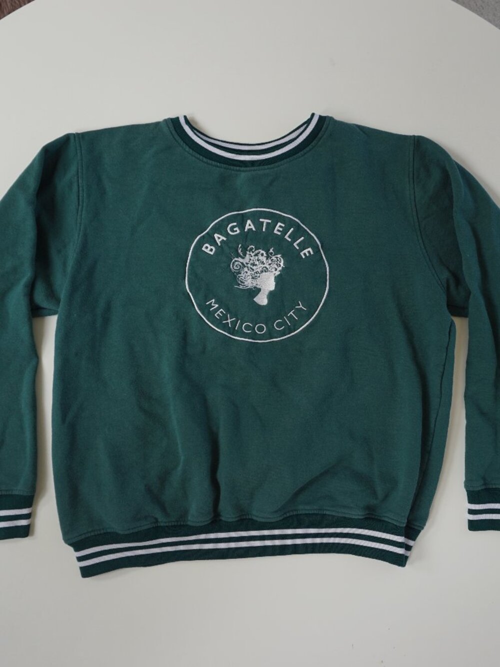 Vintage Varsity Stripe Mexico City Bagatelle Embroidered Graphic Sweatshirt M